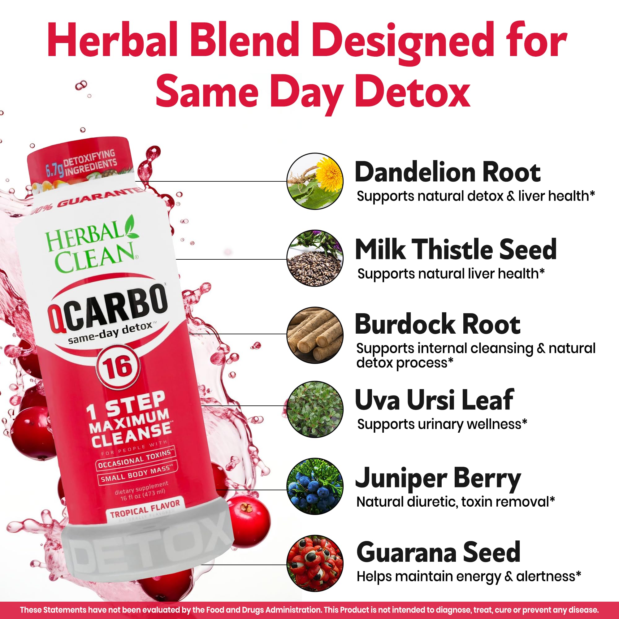 Herbal Clean Qcarbo16 close-up of liquid texture showing smooth, drinkable consistency benefit