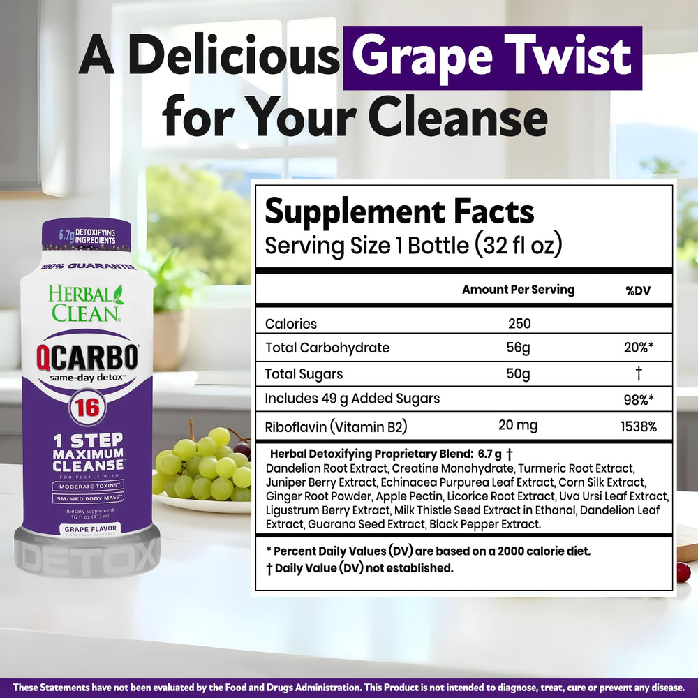 Herbal Clean grape drink being poured showing smooth texture and enjoyable taste