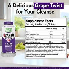 Herbal Clean grape drink being poured showing smooth texture and enjoyable taste