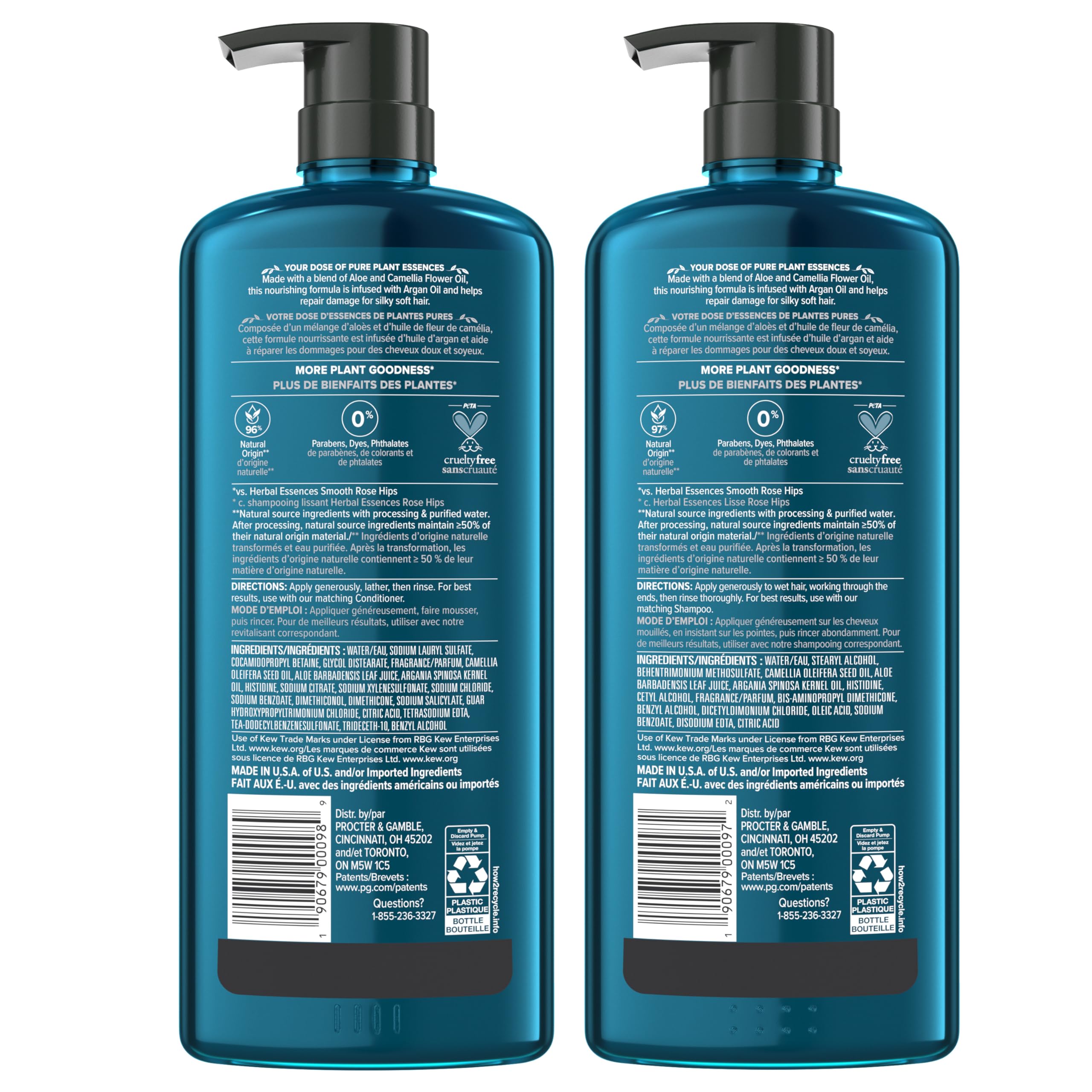 Herbal Essences before and after hair comparison illustrating smoother results