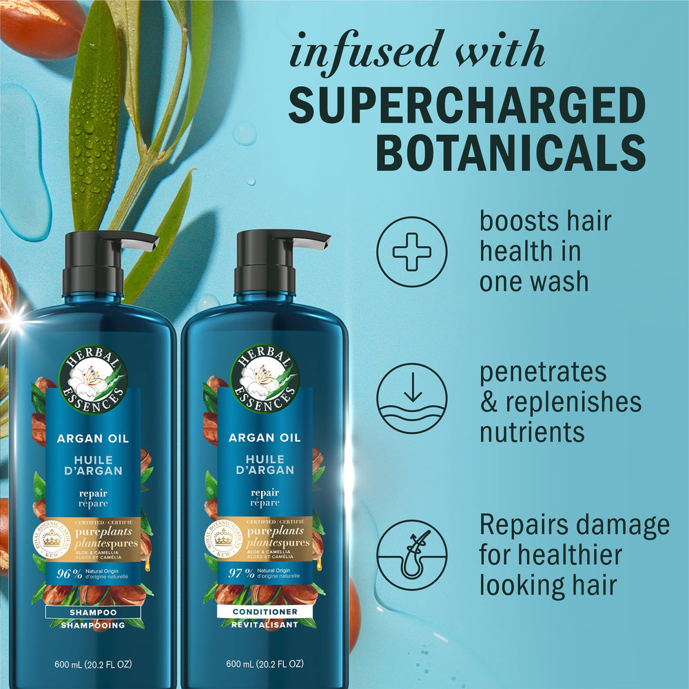 Herbal Essences close-up label and lid detail highlighting natural ingredients
