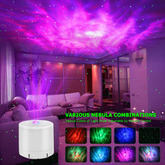 HERHOTER projector casting stars across ceiling for relaxing nighttime atmosphere
