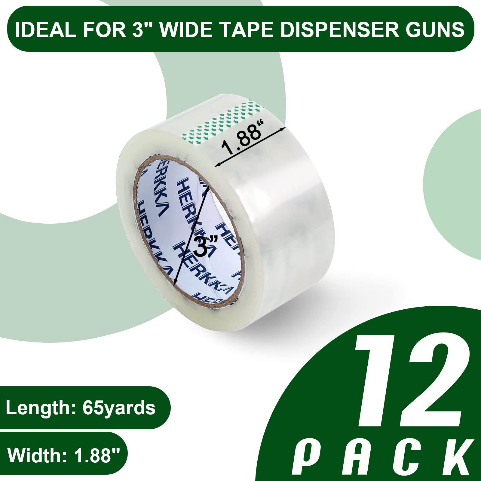 HERKKA tape on dispenser being applied quickly for efficient packing