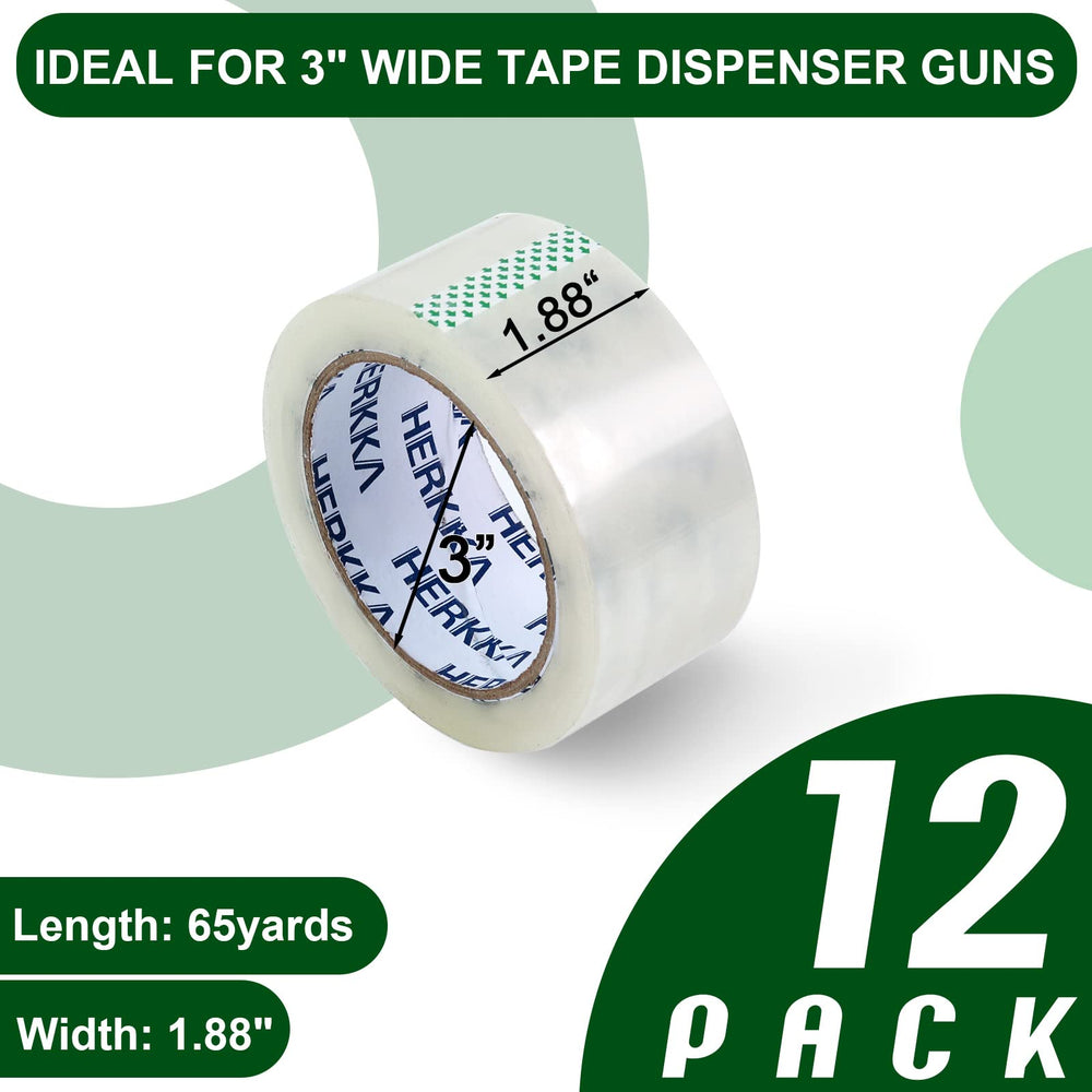 HERKKA tape on dispenser being applied quickly for efficient packing