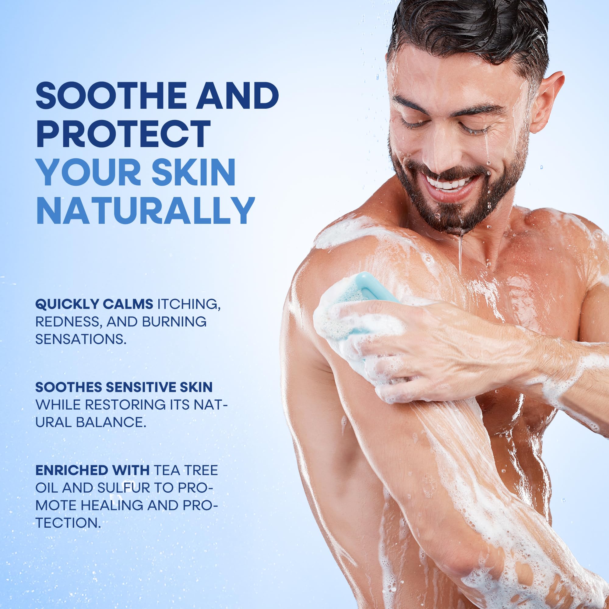 Hermon soap in footcare routine lifestyle scene reducing athlete's foot discomfort