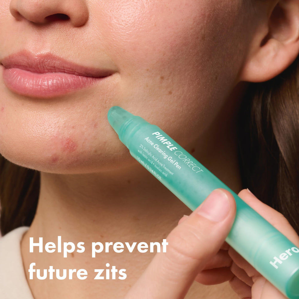 HERO COSMETICS applying gel to a blemish for targeted spot treatment