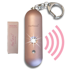 HerTime2 front view rose gold keychain alarm showing compact design and easy carry