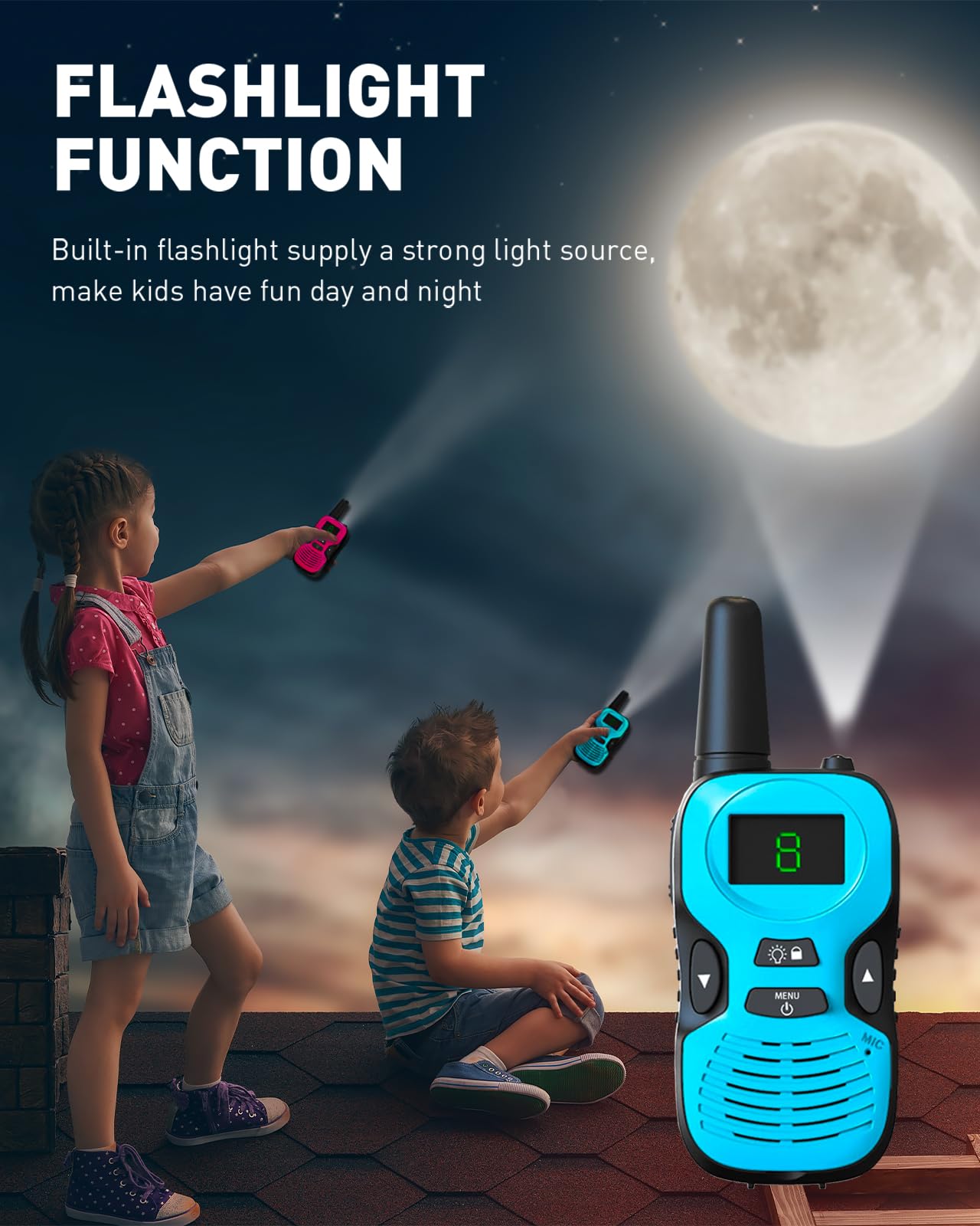 Hetyue radio held in a child’s hand to show compact size and comfortable grip