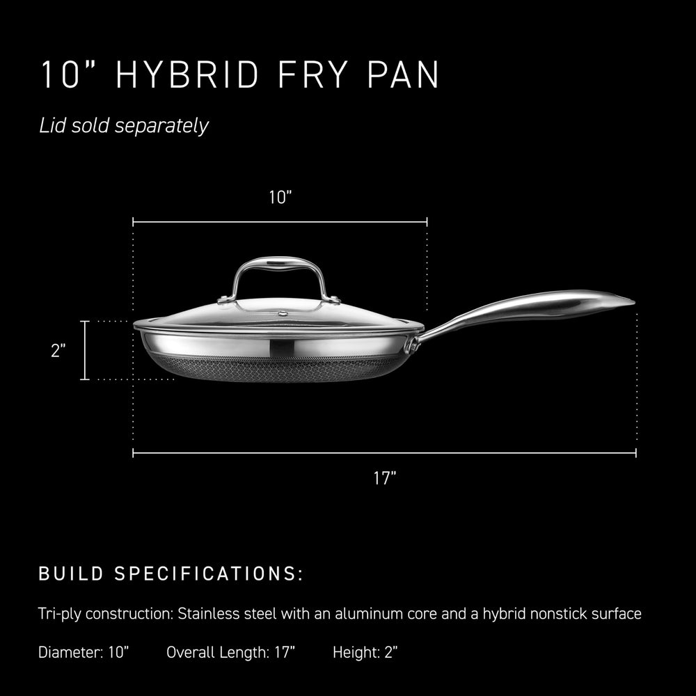 HexClad handle and side profile highlighting sturdy rivets and oven-safe construction