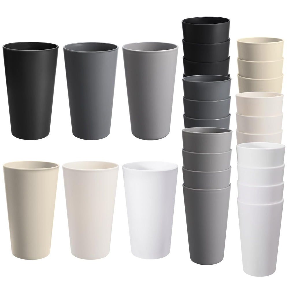 HEYCOME front view of 24 pcs cup set showing neat packaging and durable design