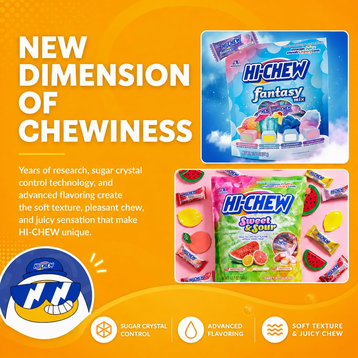 HI-CHEW candies in a trick-or-treat bag ideal for seasonal handing out