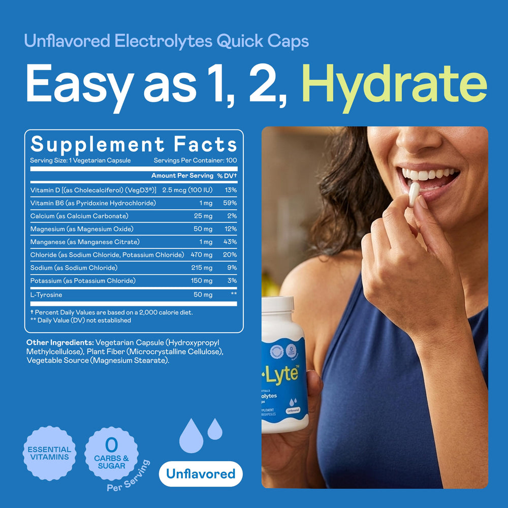Hi-Lyte capsules spilled on table illustrating portable hydration benefit