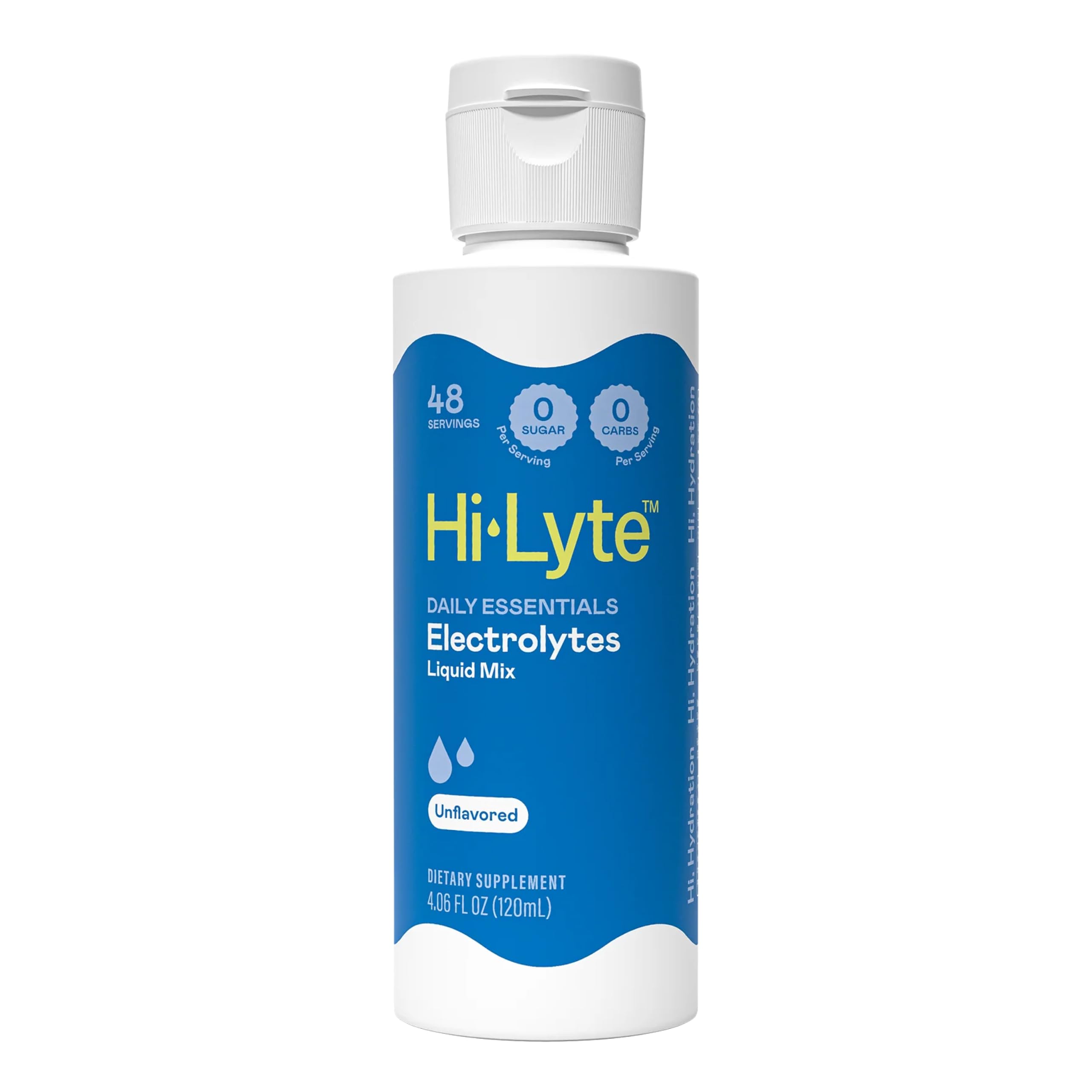 Hi-Lyte front bottle showing label and compact size for easy hydration