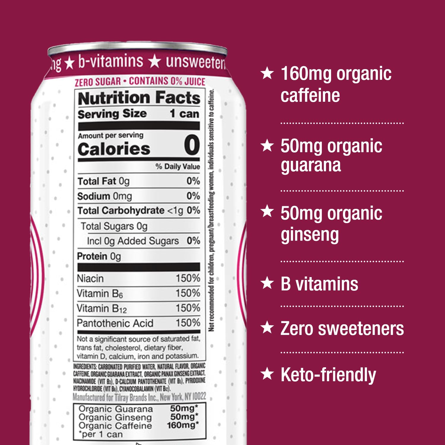 Hiball Wild Berry open can top shot showing easy-open convenience
