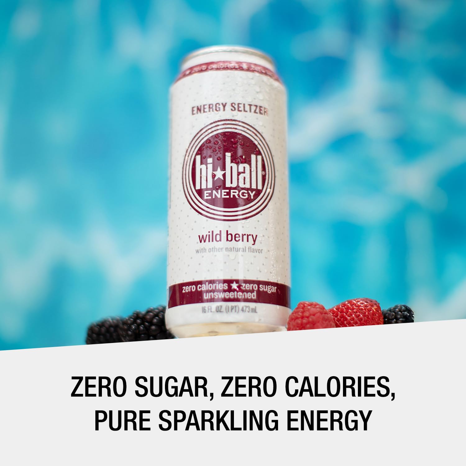 Hiball Wild Berry close-up carbonation texture highlighting crisp refreshment