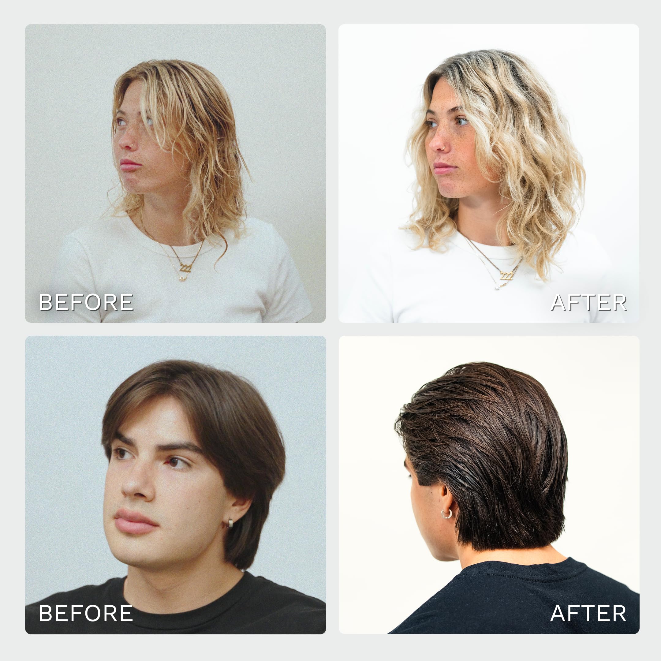 Highland being applied to damp hair to define curls and reduce frizz