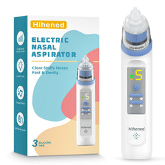 Hihened front view showing device and benefits of compact, rechargeable design