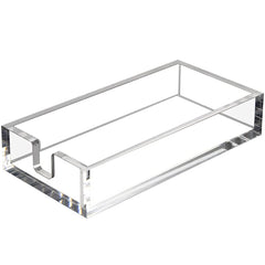 HIIMIEI front view of clear napkin holder showing tidy storage benefit