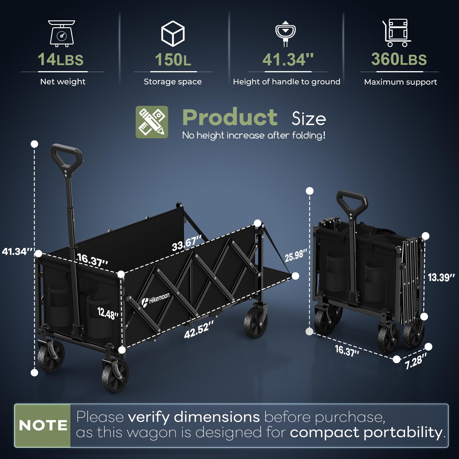 HIKEMOON wagon tailgate extended to carry long items conveniently