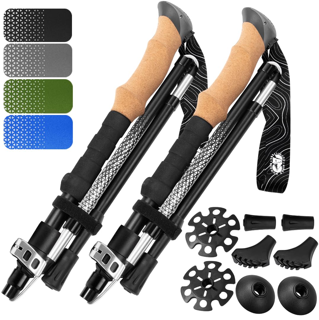 Hiker Hunger Outfitters front view showing cork grip and sleek black finish for confidence