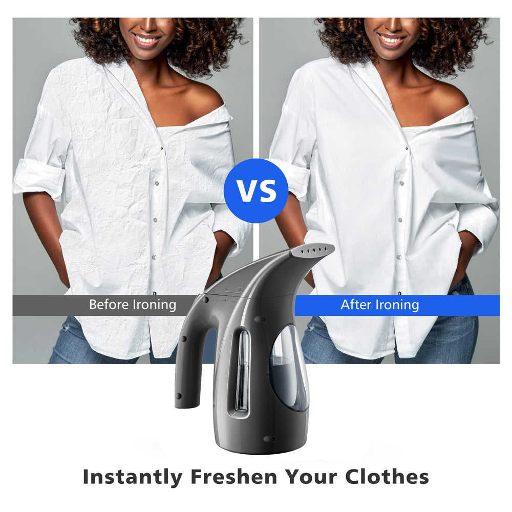 HiLIFE steaming a dress shirt to remove wrinkles quickly and efficiently