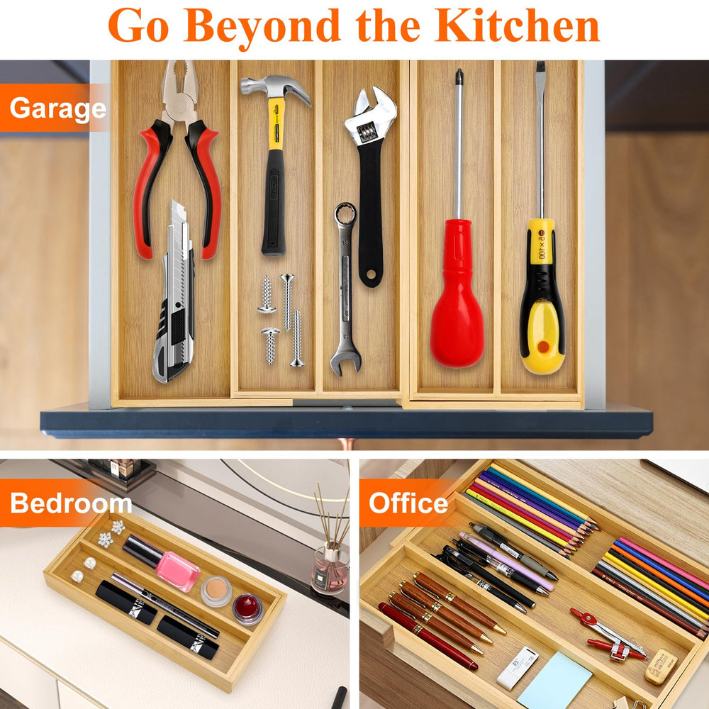 Hilislog large compartment close-up highlighting durable bamboo and roomy storage