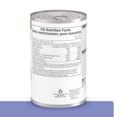 Open can of Hill's Prescription Diet i/d Low Fat showing stew and steam for palatability