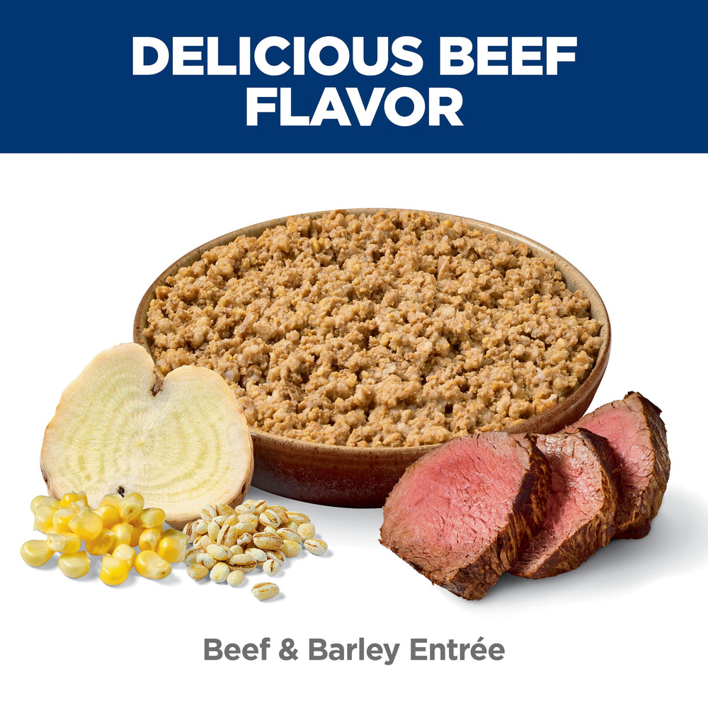 Hill's Science Diet can label closeup showing ingredients and nutrient focus