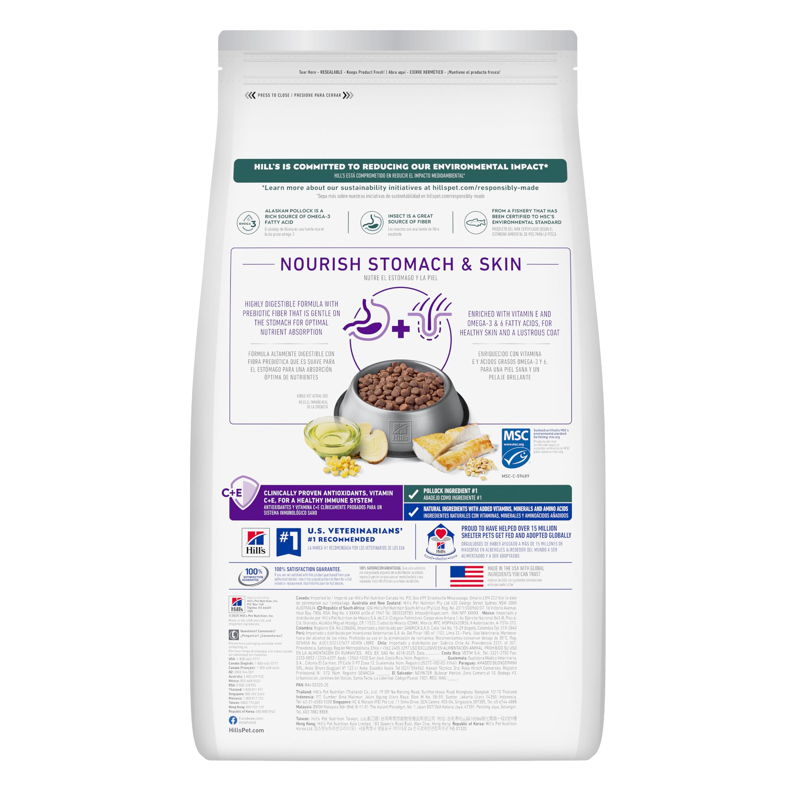Close-up of Hill's kibble texture revealing digestible formula and bite size