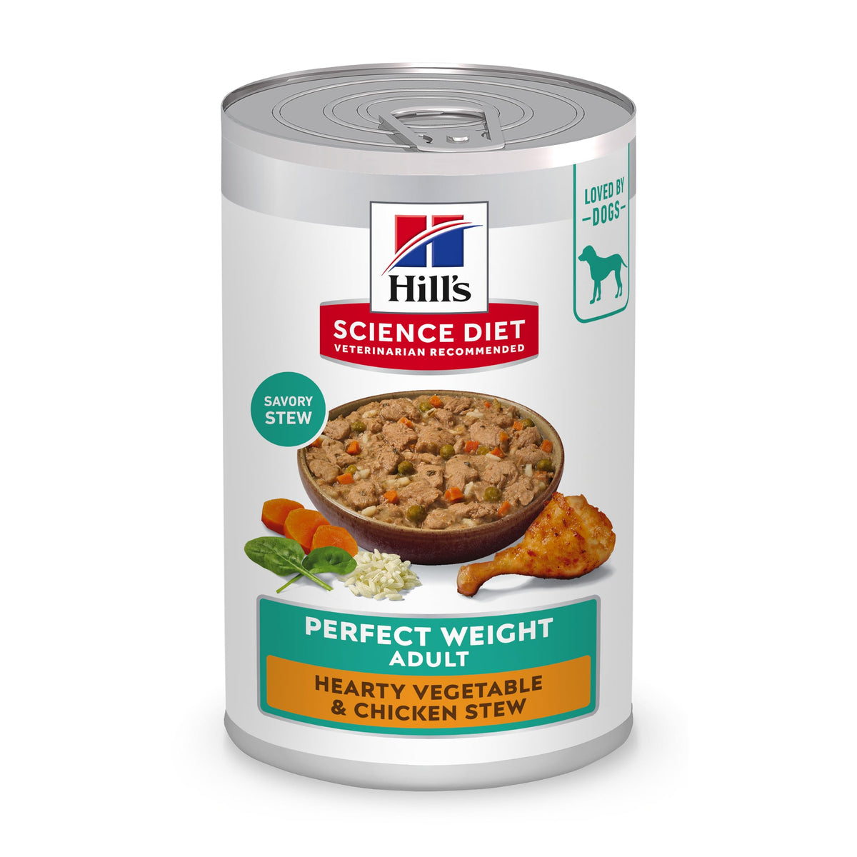 Hill's Science Diet front can view showing product branding and weight benefit