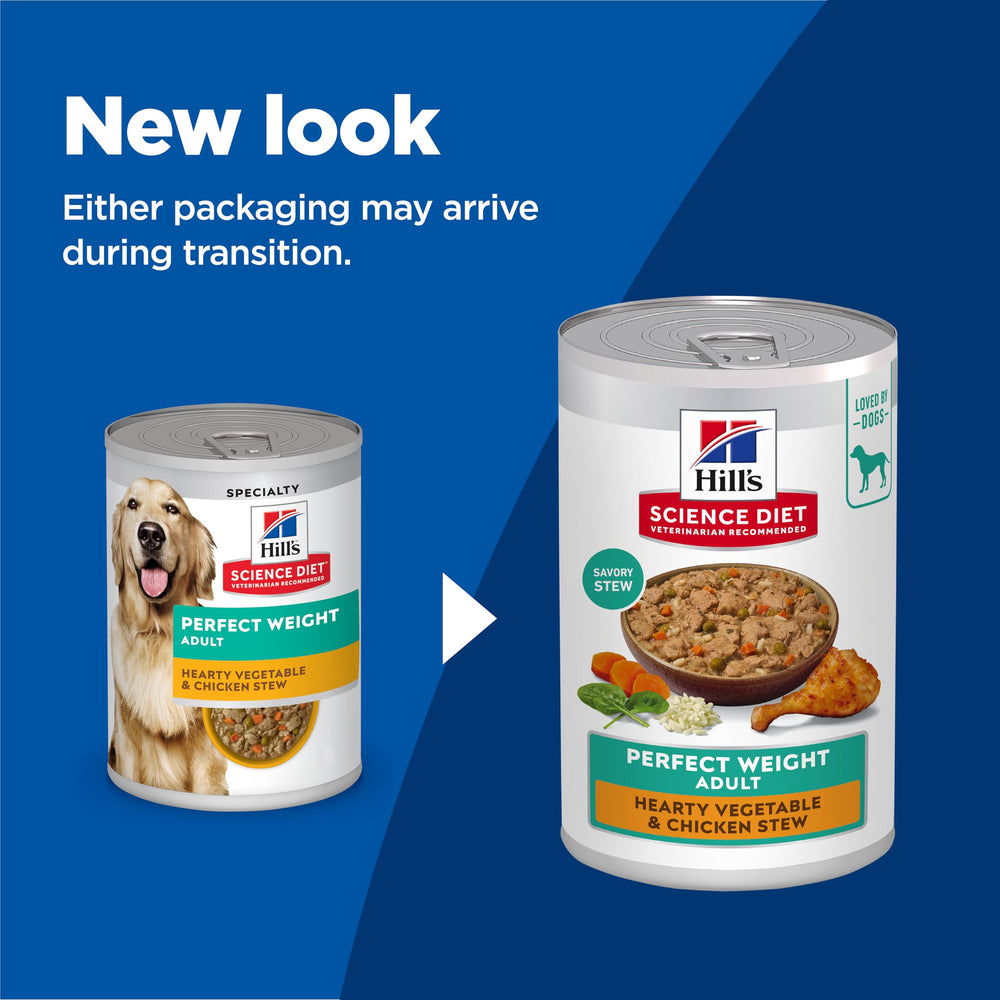 Hill's Science Diet open can showing stew texture and appealing moisture