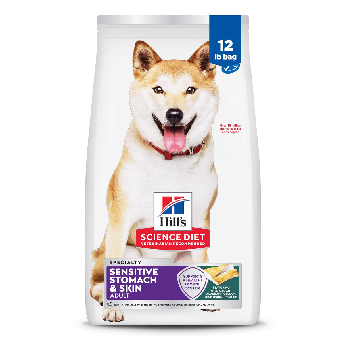 Hill's pollock and insect recipe packaging showing product identity and benefits