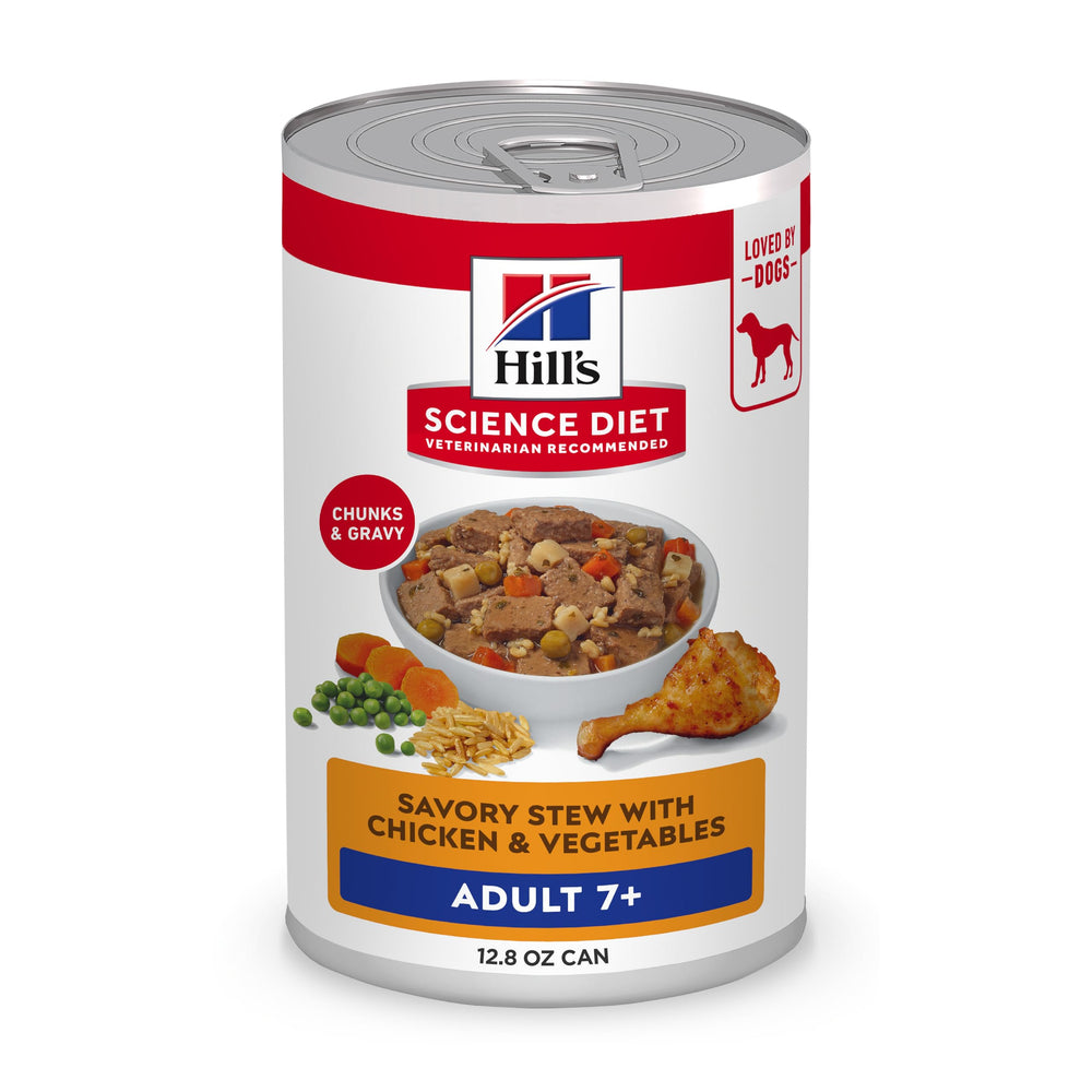 Hill's Science Diet front can showing senior formula for easy identification and trust