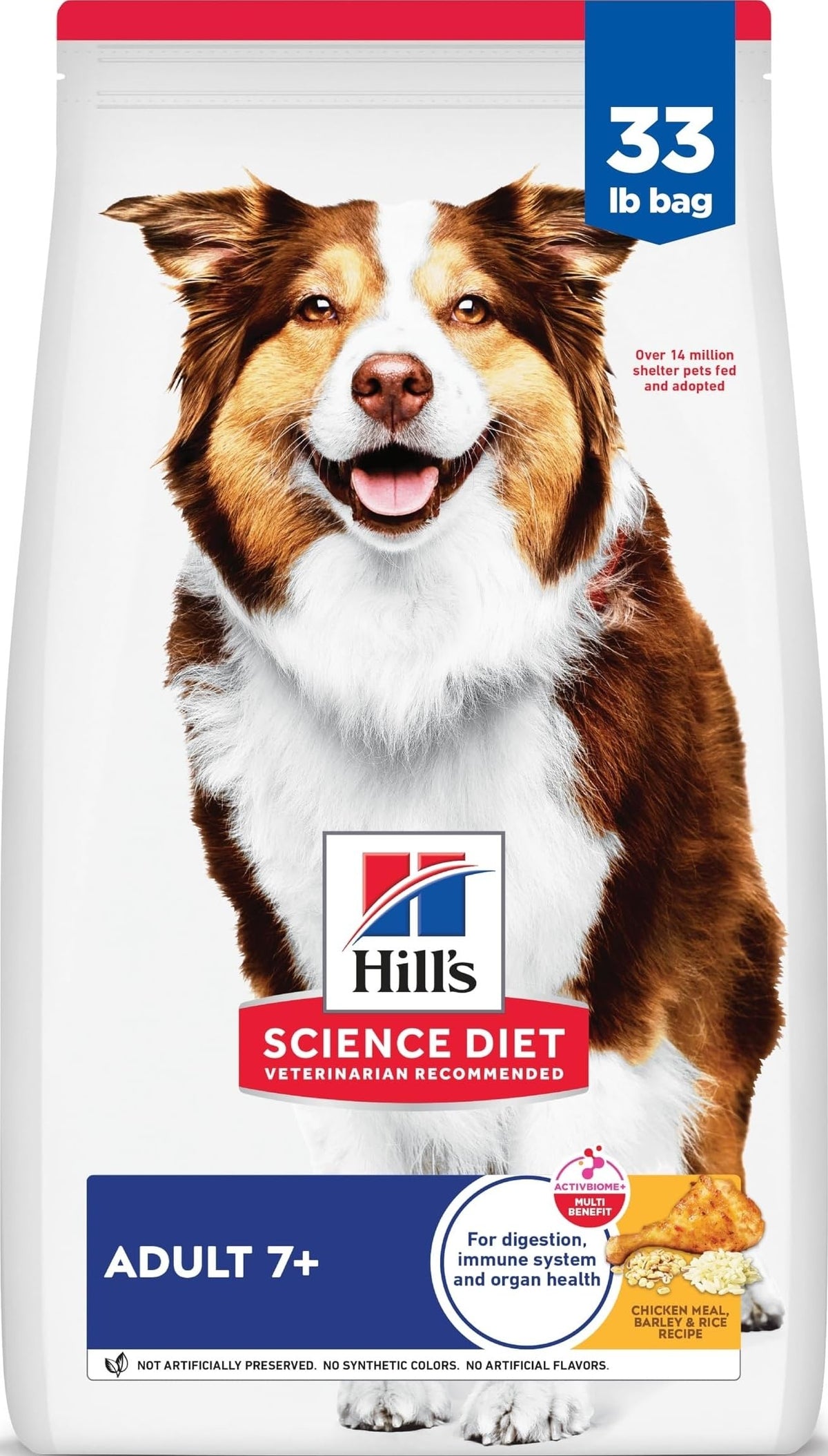 Hill's Science Diet front packaging showing product benefits and age range