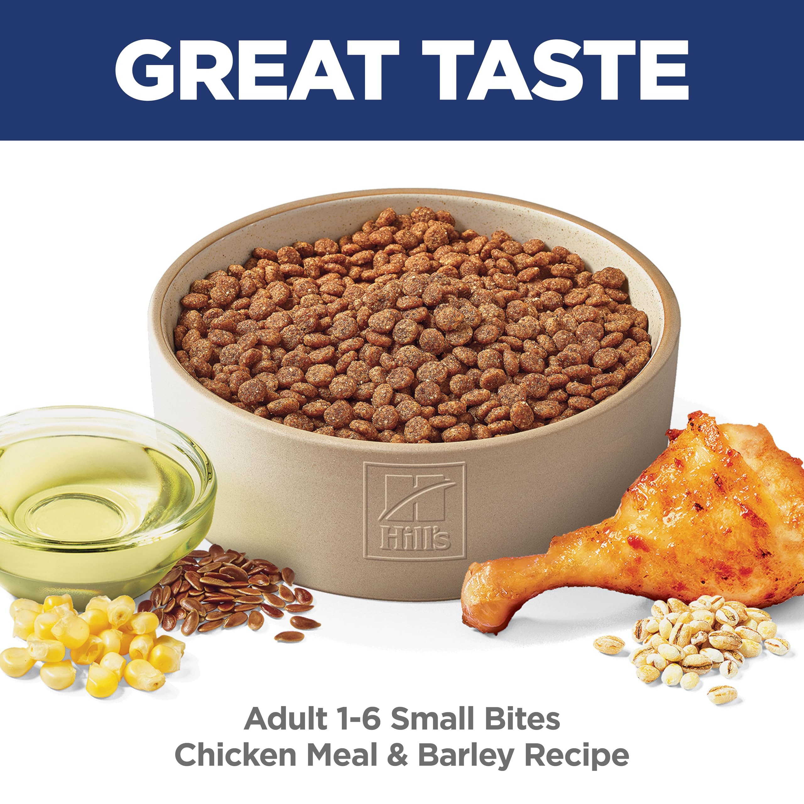 Hill's Science Diet bowl with key natural ingredients illustrating wholesome nutrition