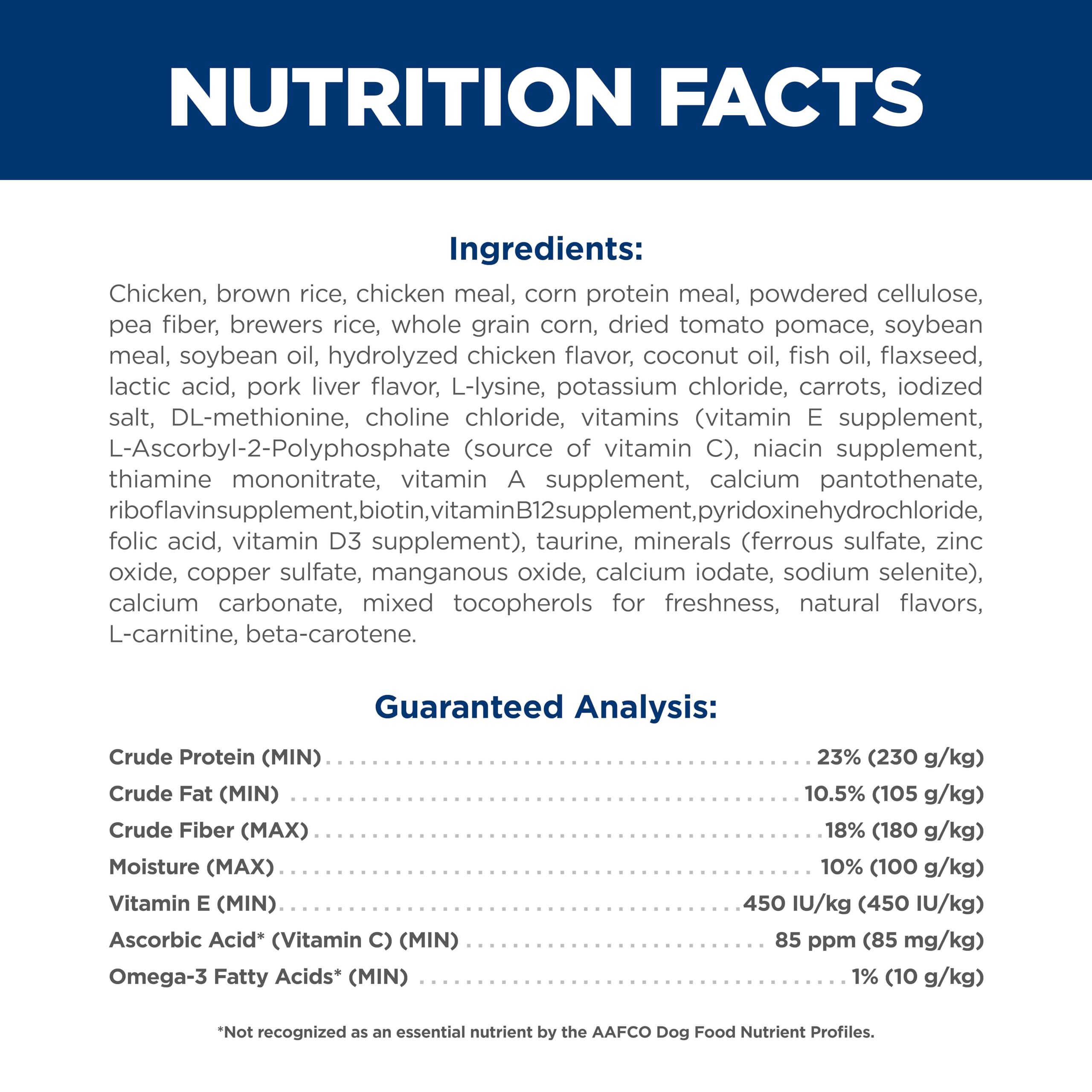 Hill's Science Diet graphic of fish oil droplet showing omega-3 joint support
