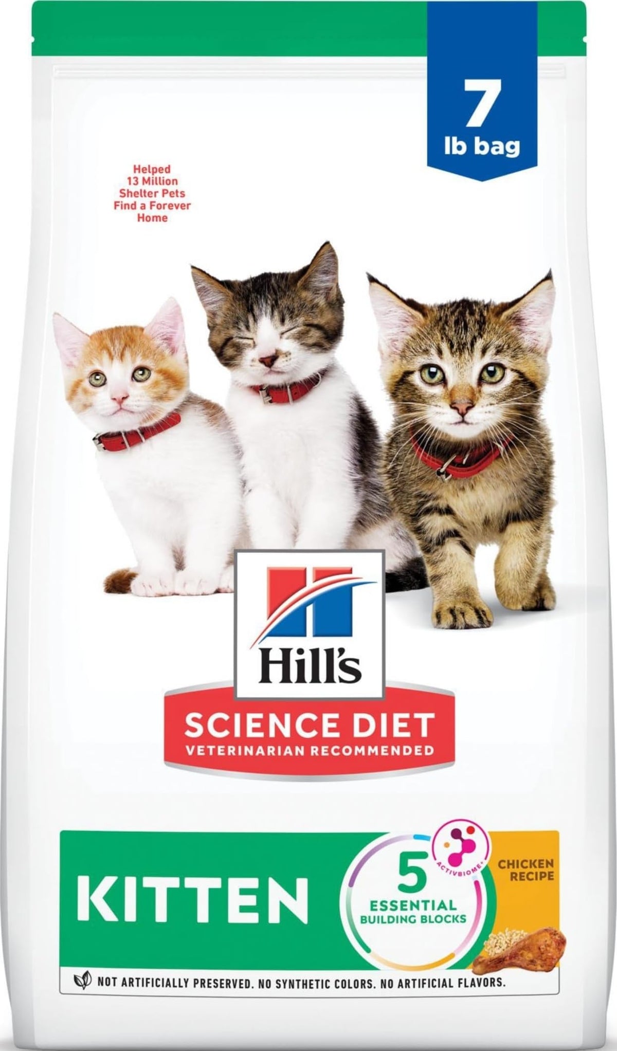 Hill's Science Diet front packaging showing kitten nutrition benefits