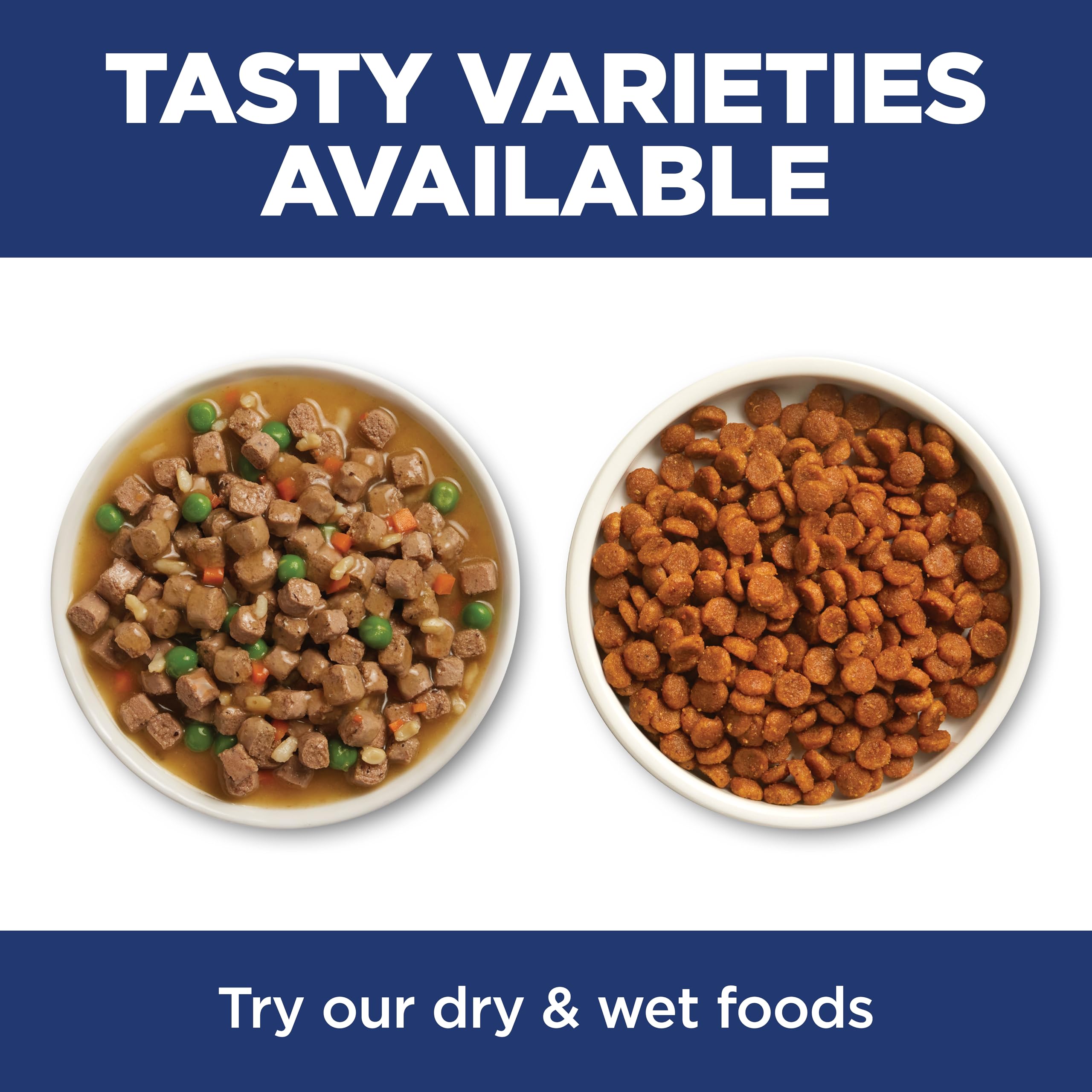 Open bag with Hill's Science Diet kibble spread illustrating ingredient quality