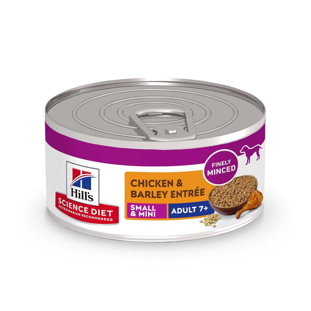 Hill's Science Diet front can showing chicken and barley benefits