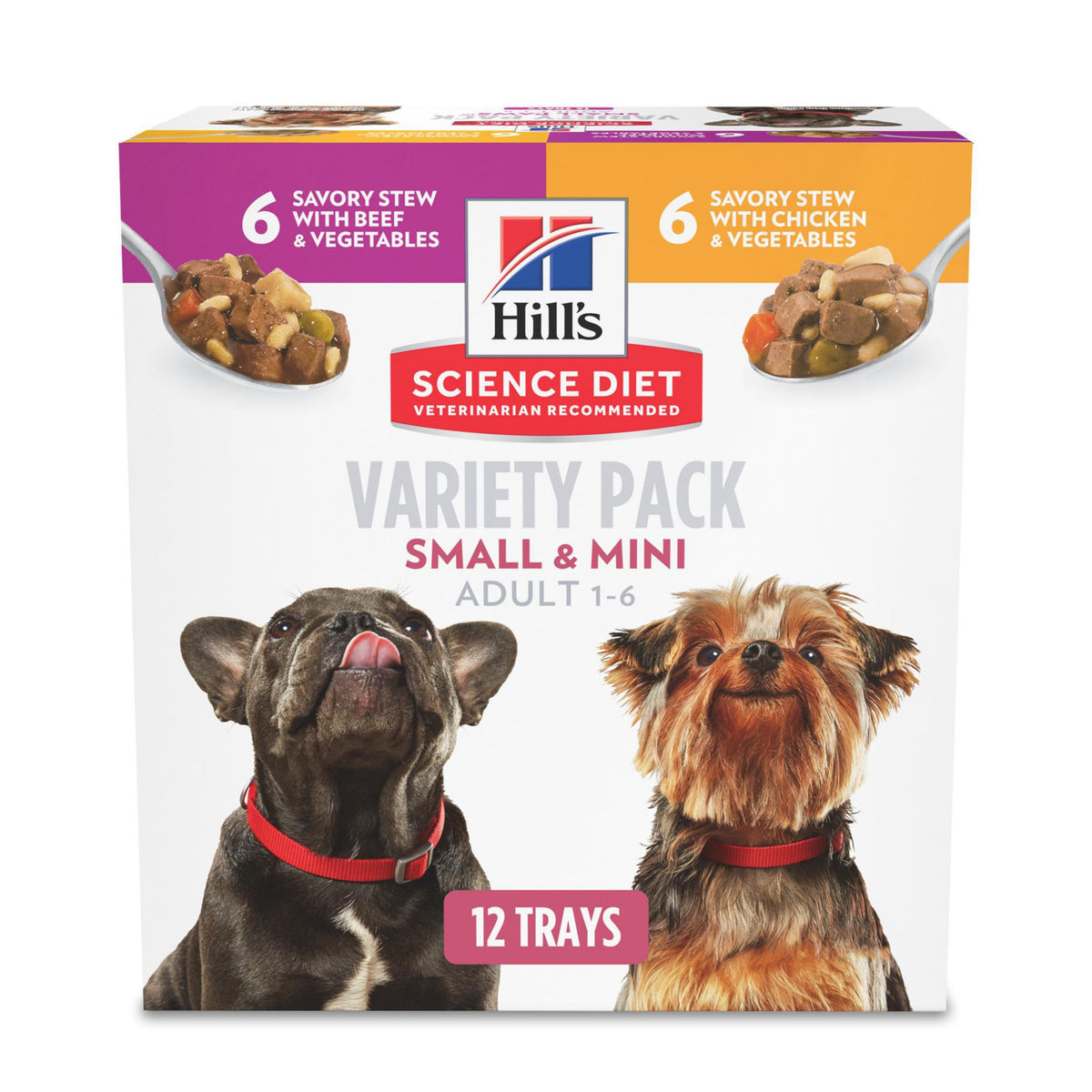 Hill's Science Diet front packaging showing variety pack and benefits