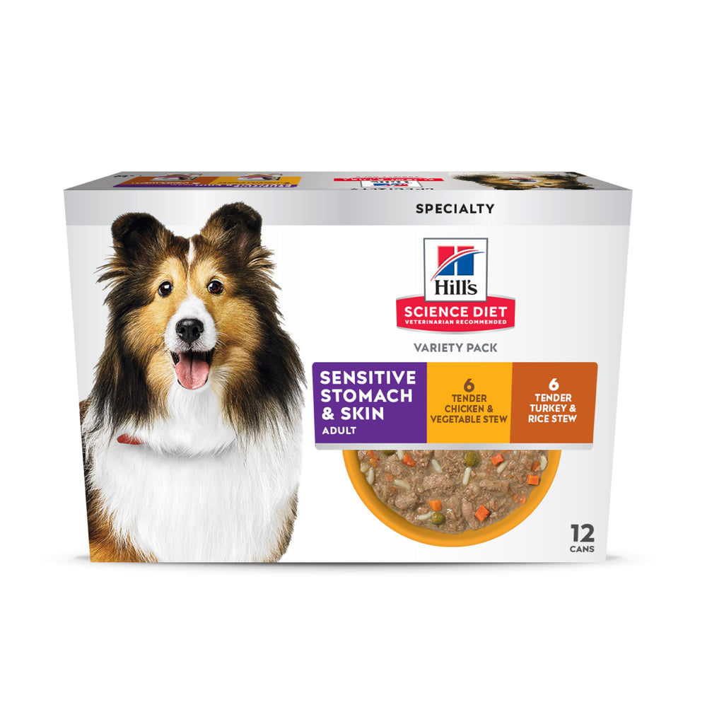 Hill's Science Diet front packaging showing variety pack and benefits