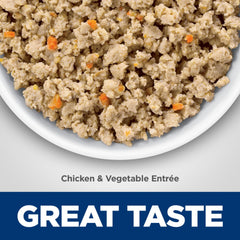 Hill's Science Diet chicken and vegetable close-up emphasizing natural ingredients