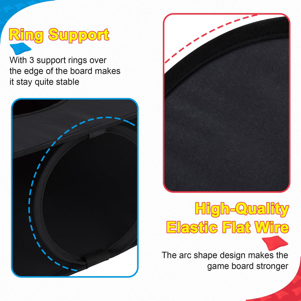 Himal toss bags and carrying case laid out for easy transport and storage