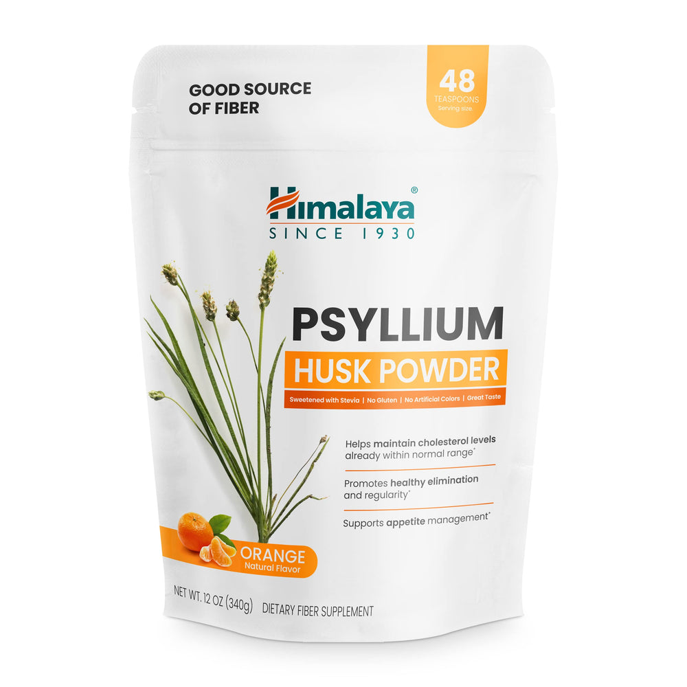 Himalaya front packaging showing orange tub and 48 servings benefit