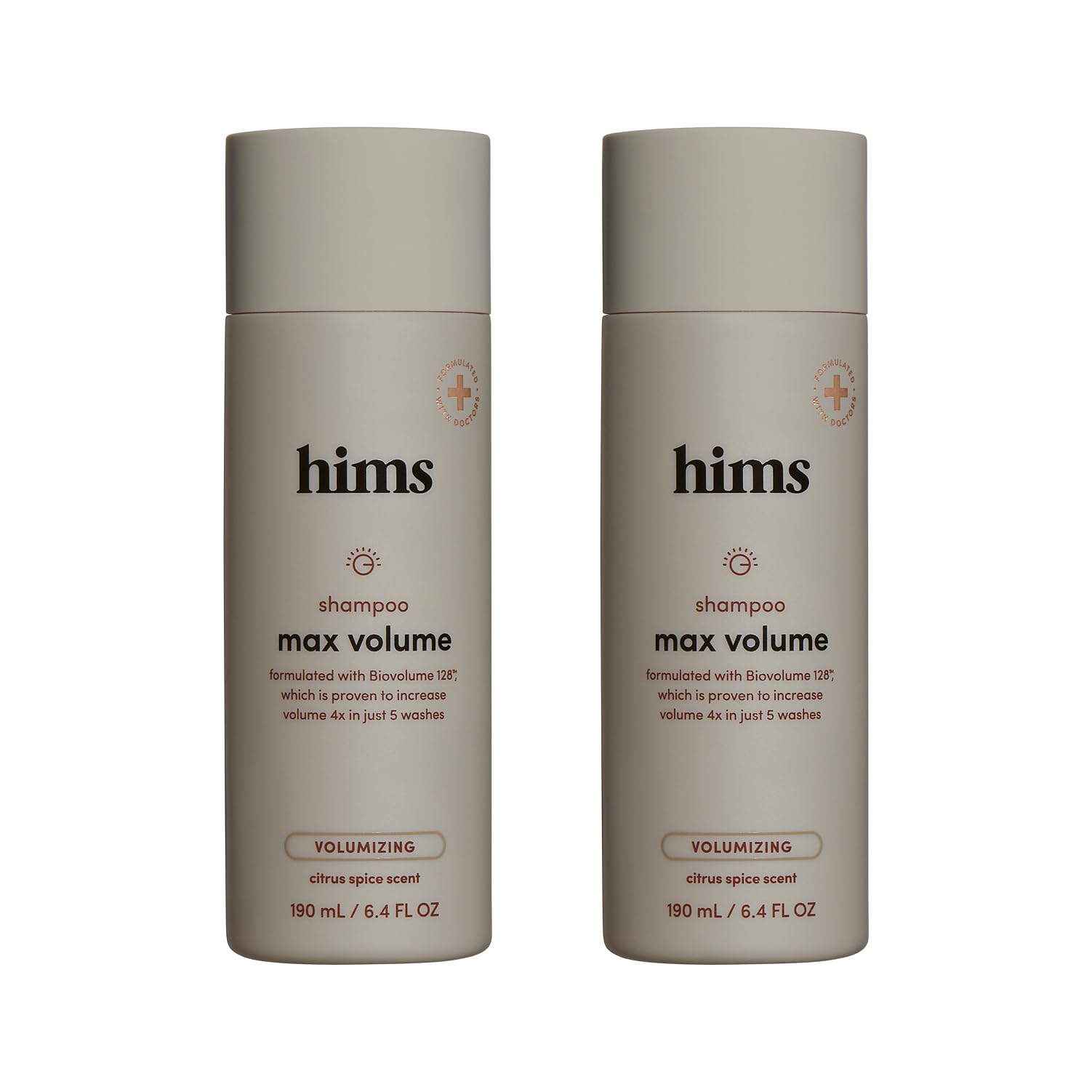 HIMS & HERS front packaging showing bottle and citrus spice scent benefit