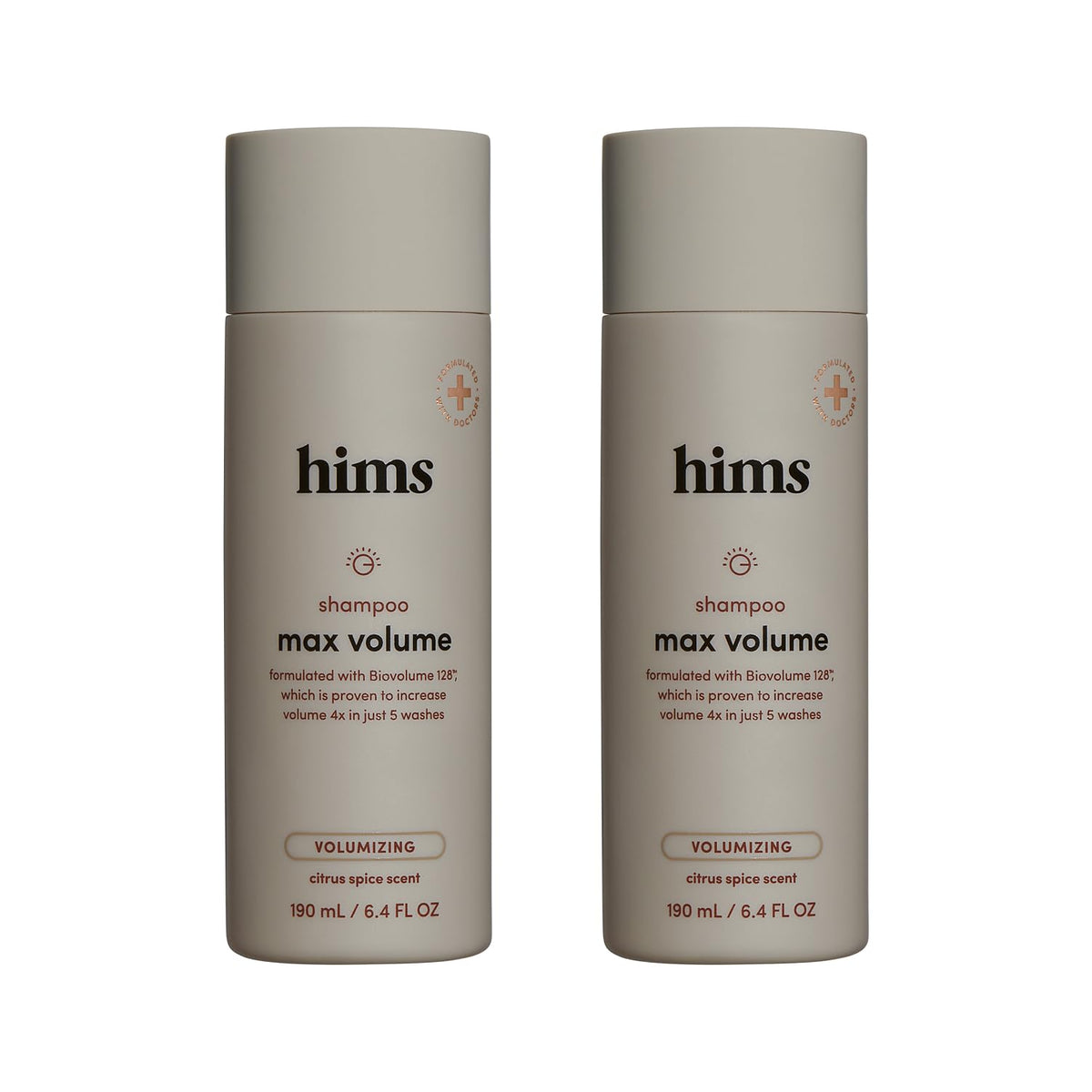 HIMS & HERS front packaging showing bottle and citrus spice scent benefit