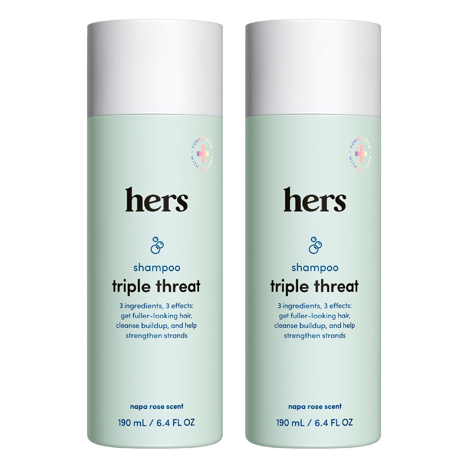 HIMS & HERS front packaging showing volume-boosting benefits