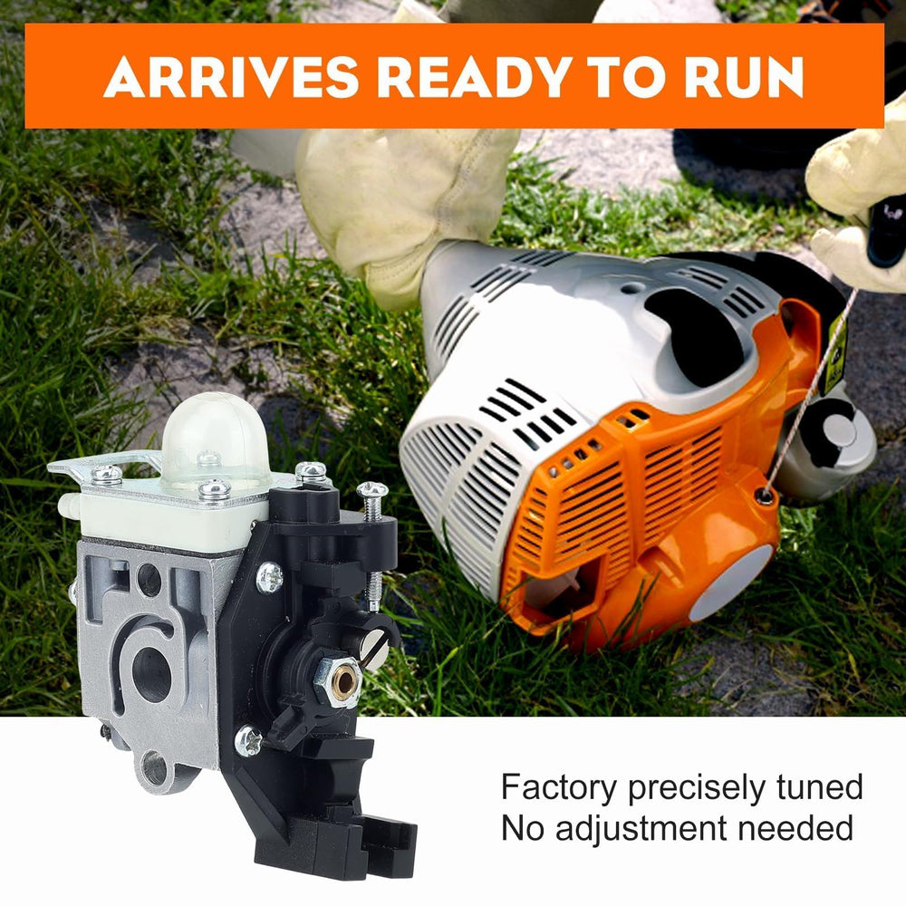 Hipa carburetor installed on trimmer demonstrating easy replacement and reliability