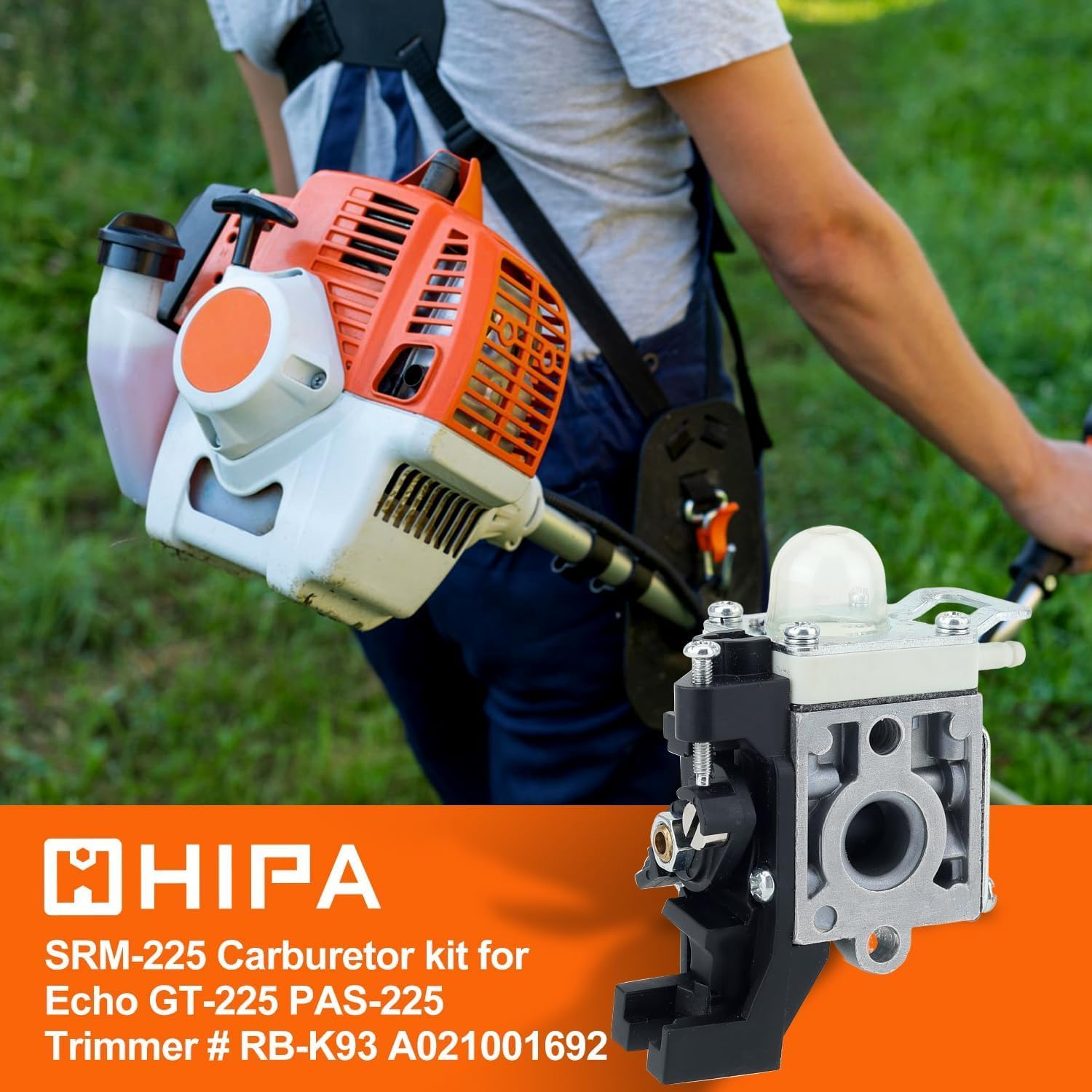 Hipa trimmer in use with new carburetor demonstrating improved running