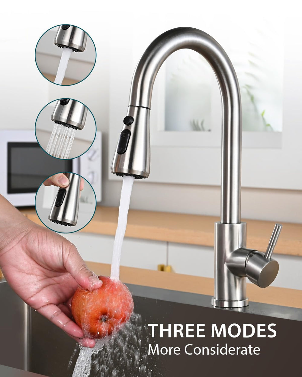 Hiqufet handle and cartridge detail showing sturdy welded handle and smooth control